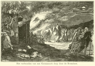 The Burning of a Germanic Village by the Romans by Willem II Steelink